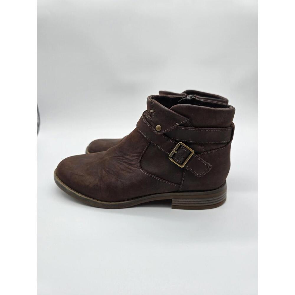 Clarks Camzin Dime Women's Ankle Boots Brown Leather Buckle Zip Everyday Comfort